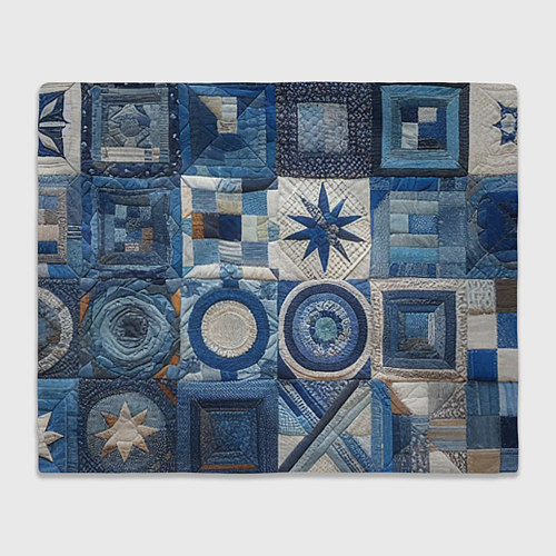 Плед Denim patchwork - ai art / 3D-Велсофт – фото 1