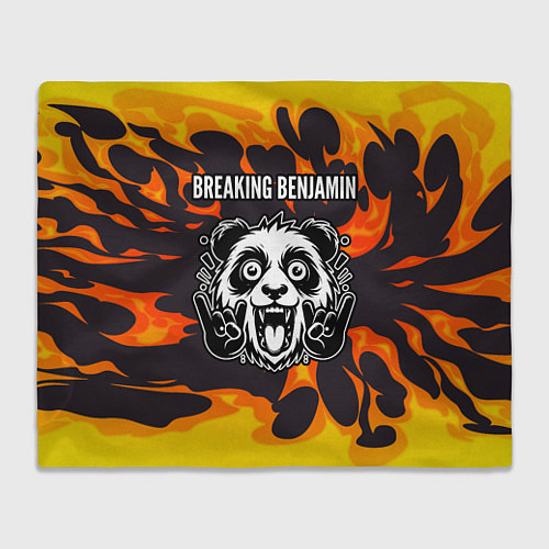 Плед Breaking Benjamin рок панда и огонь / 3D-Велсофт – фото 1