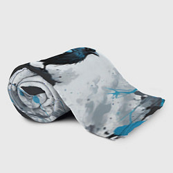 Плед флисовый Ворон с чёрно-голубым оперением, цвет: 3D-велсофт — фото 2