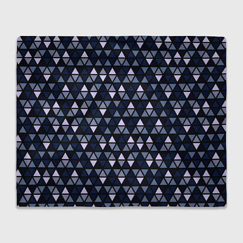 Плед Чёрно-синий паттерн треугольники / 3D-Велсофт – фото 1