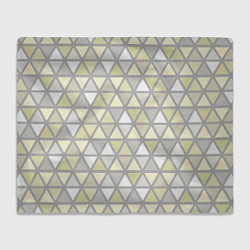 Плед флисовый Паттерн геометрия светлый жёлто-серый, цвет: 3D-велсофт