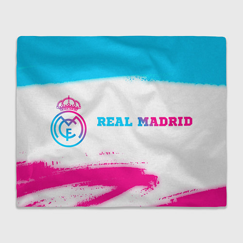 Плед Real Madrid neon gradient style по-горизонтали / 3D-Велсофт – фото 1