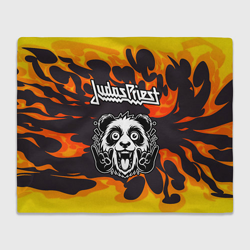 Плед Judas Priest рок панда и огонь / 3D-Велсофт – фото 1