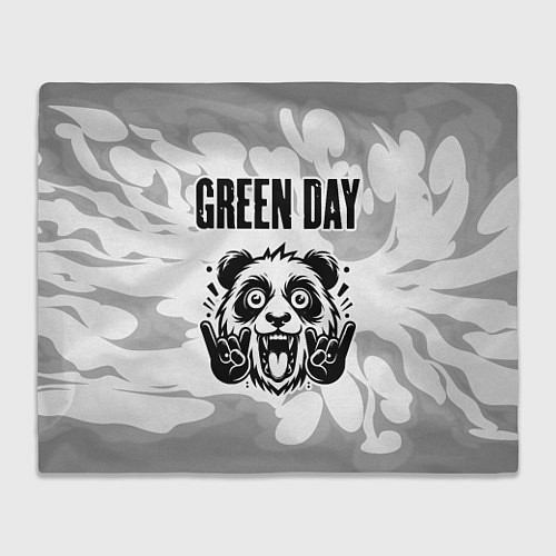 Плед Green Day рок панда на светлом фоне / 3D-Велсофт – фото 1