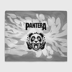 Плед Pantera рок панда на светлом фоне