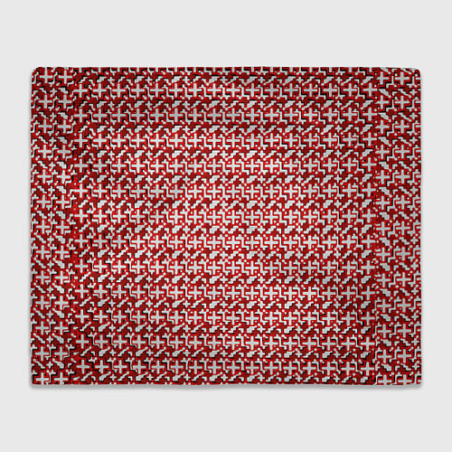 Плед Белые плюсики на красном фоне / 3D-Велсофт – фото 1
