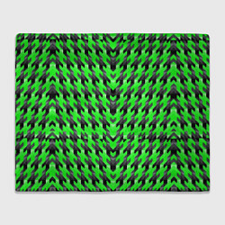 Плед флисовый Чёрно-зелёный паттерн, цвет: 3D-велсофт