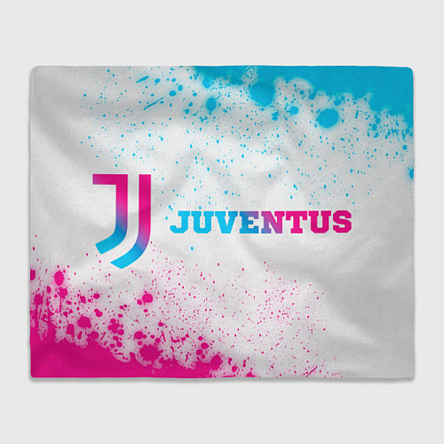 Плед Juventus neon gradient style по-горизонтали / 3D-Велсофт – фото 1