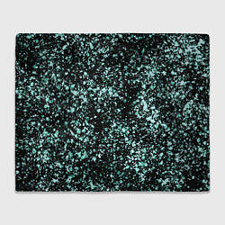 Плед флисовый Чёрный с напылением голубого цвета абстракция, цвет: 3D-велсофт