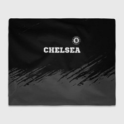 Плед флисовый Chelsea sport на темном фоне посередине, цвет: 3D-велсофт