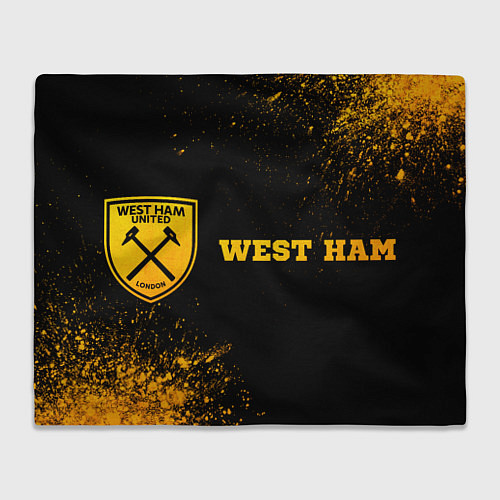 Плед West Ham - gold gradient по-горизонтали / 3D-Велсофт – фото 1