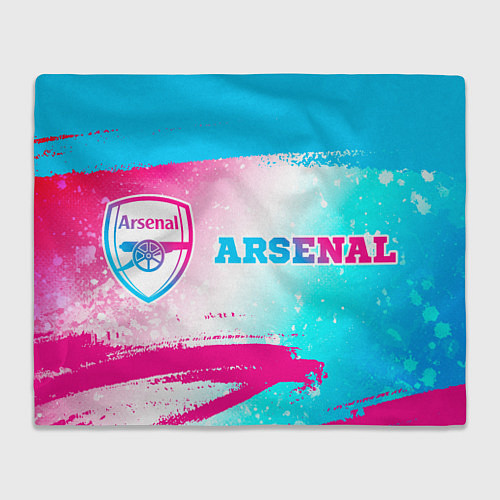 Плед Arsenal neon gradient style по-горизонтали / 3D-Велсофт – фото 1