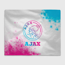 Плед флисовый Ajax neon gradient style, цвет: 3D-велсофт