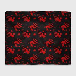 Плед флисовый Blood hands паттерн, цвет: 3D-велсофт