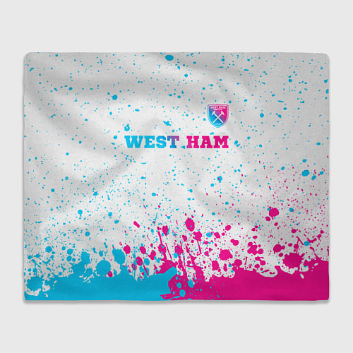 Плед West Ham neon gradient style посередине / 3D-Велсофт – фото 1
