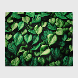 Плед флисовый Зеленые листья и мох, цвет: 3D-велсофт