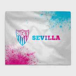 Плед флисовый Sevilla neon gradient style по-горизонтали, цвет: 3D-велсофт