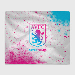 Плед флисовый Aston Villa neon gradient style, цвет: 3D-велсофт