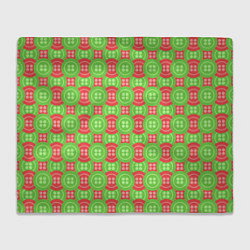 Плед флисовый Паттерн с красными и зелеными пуговицами, цвет: 3D-велсофт