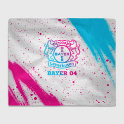 Плед флисовый Bayer 04 neon gradient style, цвет: 3D-велсофт