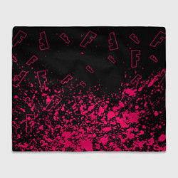 Плед флисовый Fortnite розовый стиль геймер, цвет: 3D-велсофт