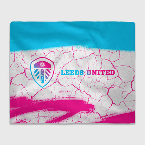 Плед Leeds United neon gradient style по-горизонтали / 3D-Велсофт – фото 1
