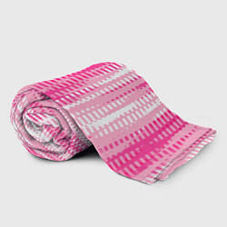 Плед флисовый Бело-розовый полосатый, цвет: 3D-велсофт — фото 2