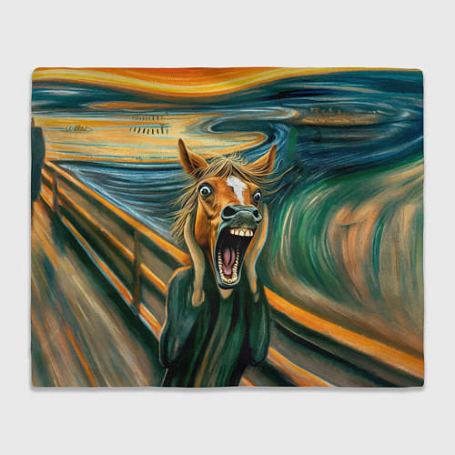 Плед Лошадь кричит на картине Эдварда Мунка / 3D-Велсофт – фото 1