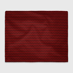 Плед флисовый Красно-чёрный волнистые линии, цвет: 3D-велсофт