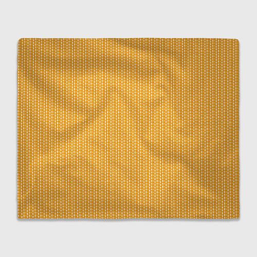 Плед Жёлтый в маленькие белые полосочки / 3D-Велсофт – фото 1
