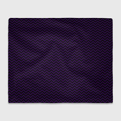 Плед флисовый Чёрно-фиолетовый ломаные полосы, цвет: 3D-велсофт