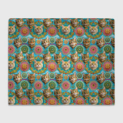 Плед Коты как элемент орнамента мандалы