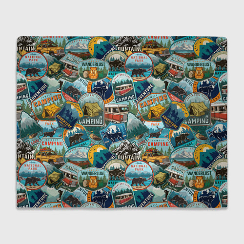 Плед Adventure stickers / 3D-Велсофт – фото 1