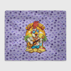 Плед Жаркое лето петух играет на гитаре