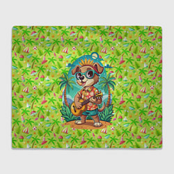 Плед Песик играет на гитаре жарким летом