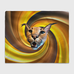 Плед флисовый Голова кота Шлепы, цвет: 3D-велсофт