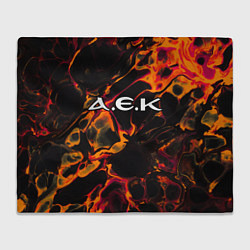 Плед флисовый AEK Athens red lava, цвет: 3D-велсофт