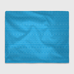 Плед флисовый Однотонный голубой полосатый узор, цвет: 3D-велсофт