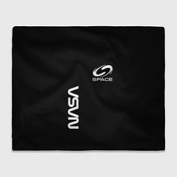 Плед Nasa space logo white