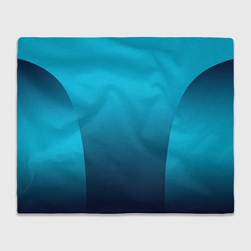 Плед Яркий голубой с синим градиент комбинированный кро / 3D-Велсофт – фото 1