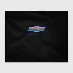 Плед флисовый Chevrolet logo neon, цвет: 3D-велсофт