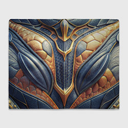 Плед флисовый Темная кожаная броня с желтой оплеткой, цвет: 3D-велсофт