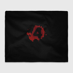 Плед флисовый Left 4 Dead logo красный, цвет: 3D-велсофт