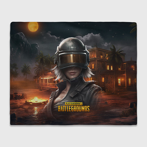 Плед PUBG девушка в шлеме / 3D-Велсофт – фото 1