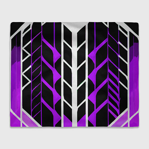 Плед Бело-фиолетовые линии на чёрном фоне / 3D-Велсофт – фото 1