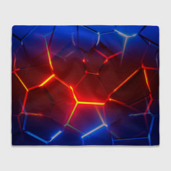 Плед Светящиеся лавой неоновые плиты в разломе