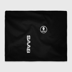 Плед SAAB logo white