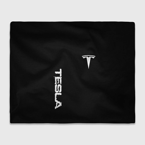 Плед Tesla logo white / 3D-Велсофт – фото 1