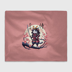 Плед флисовый Kitten samurai - bushido ai art, цвет: 3D-велсофт