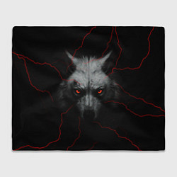 Плед флисовый Волк и молний, цвет: 3D-велсофт